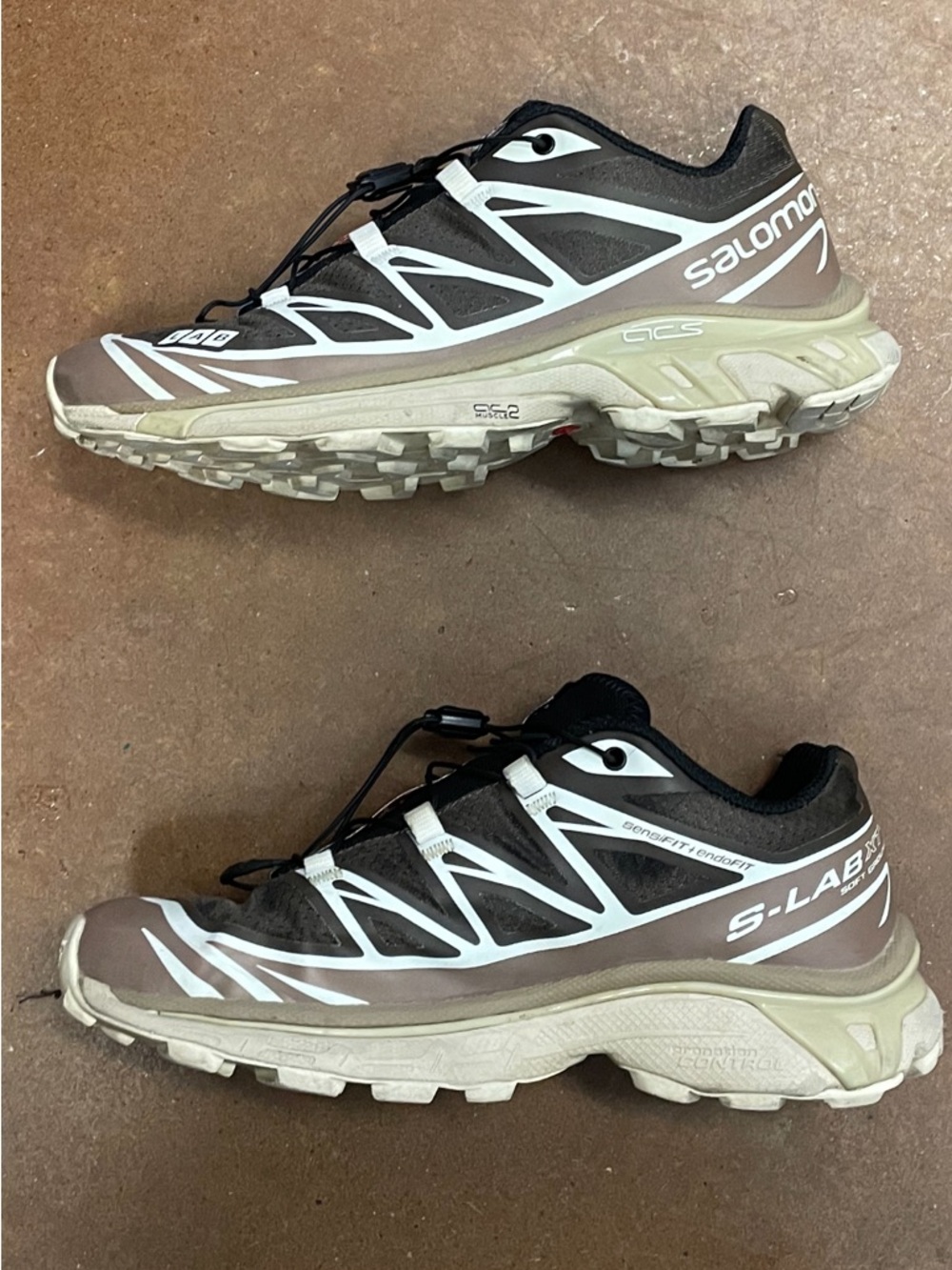 Salomon Women's Brown Black White Trail Sneakers - Picture 2 of 5